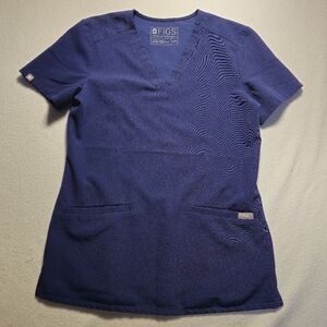 Figs Blue Scrub Top Womans Size XXS